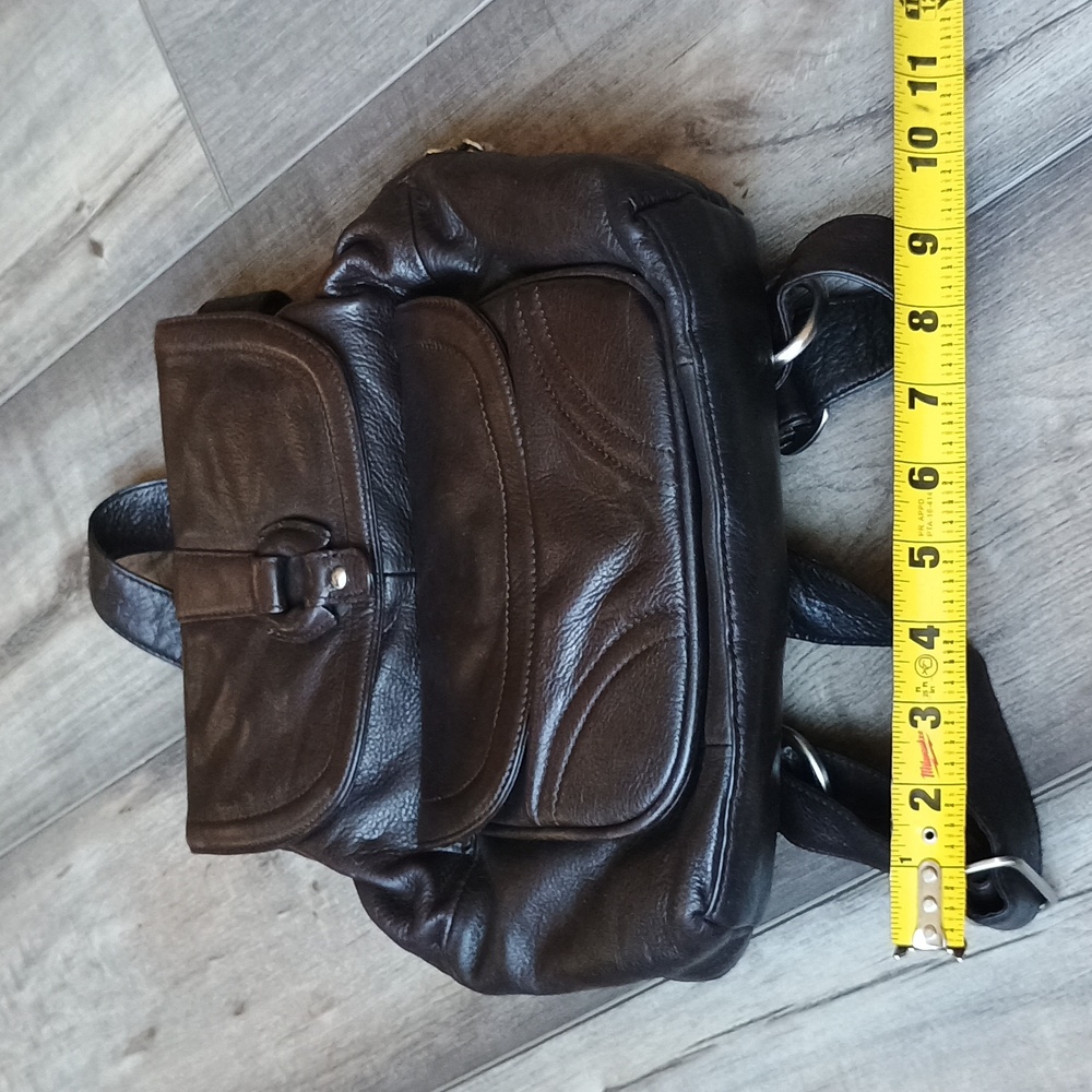 Osgoode Marley Elegant Dark Brown Leather Purse Backpack - Picture 15 of 16